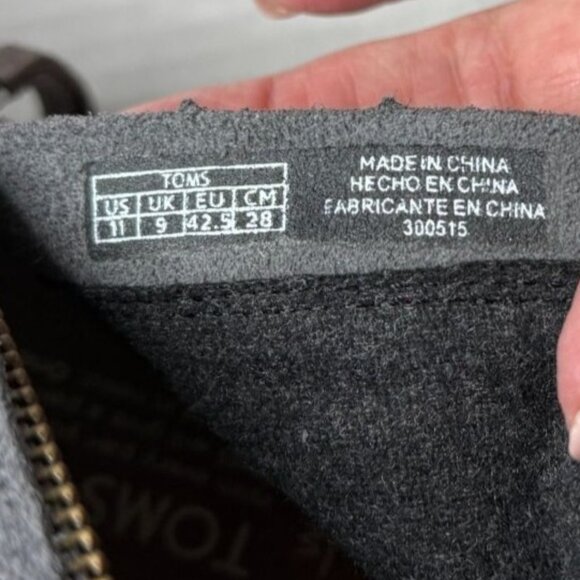 Toms Womens Gray Suede Wedge Booties Size 11 With Side Zipper Closure Winter - Picture 4 of 6